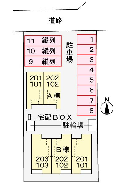高岡ヒルズ　Ａの駐車場