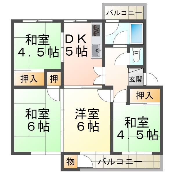 狩口台住宅42号棟の間取り