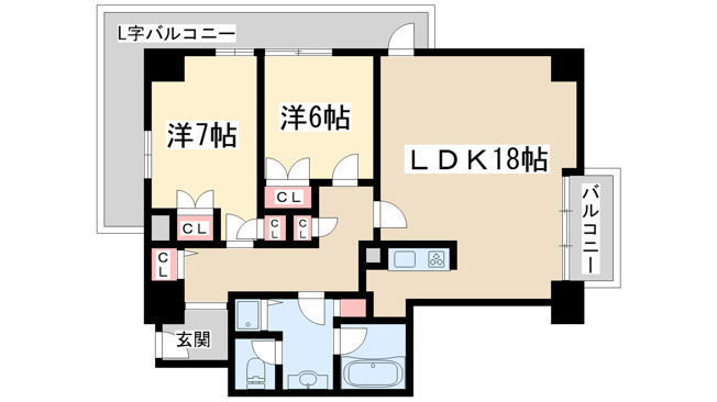 【間取り】 | ザ・グランドビューオオサカ