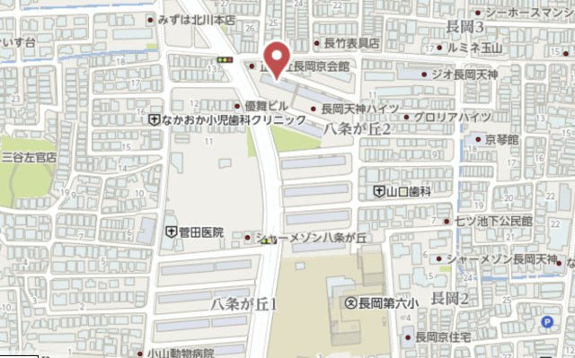 長岡天神ハイツ17号棟　1階の地図