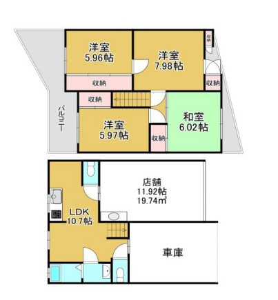 堺市中区新家町　貸店舗の間取り