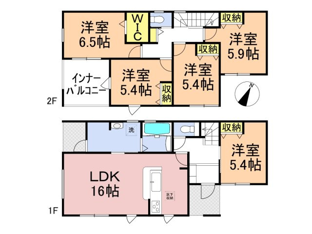 リーブルガーデン　羽島郡岐南町平島第1　全4区画分譲の間取り|■2号棟　■ヤマダ不動産　株式会社リライフ　
■夢のマイホーム購入をフルサポートします！