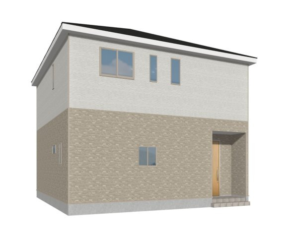 【外観パース】 | つくば市観音台第16　新築戸建 | 周辺は緑も多く、スーパーやドラックストアも近い為、住環境良好です♪