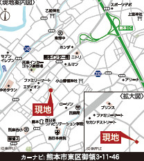 クレイドルガーデン　熊本市東区御領第７の地図