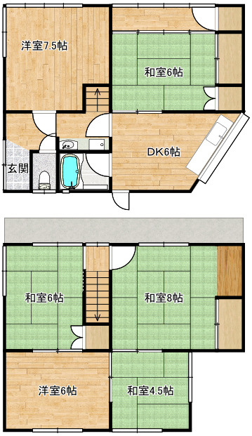 矢岳町一戸建の間取り