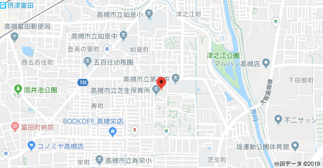 高槻市芝生町２丁目の賃貸マンションの地図