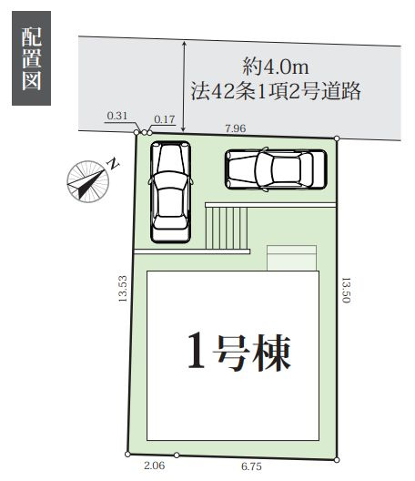 藤沢市善行6丁目新築戸建て　10期1号棟の区画図|区画図「藤沢市善行6丁目新築戸建て　１号棟」