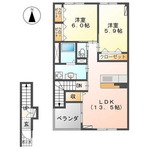 ガーデン　タゼームの間取り