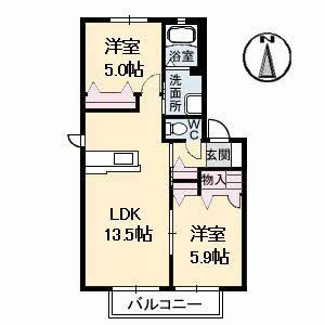 虹 Ａ棟の間取り