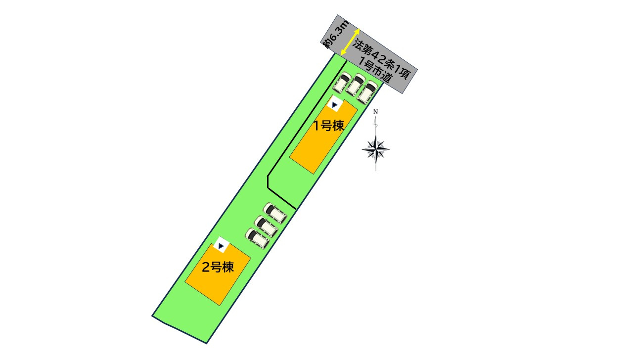 朝倉市甘木の新築一戸建の区画図