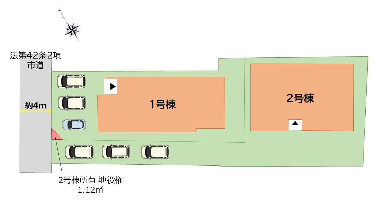 朝倉市甘木の新築一戸建の区画図