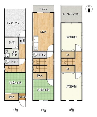 赤川3貸家の間取り