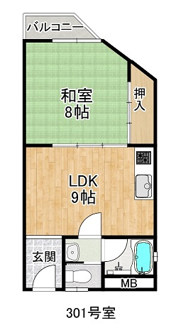 新遠里小野マンションの間取り|ゆとりのあるエントランスです
