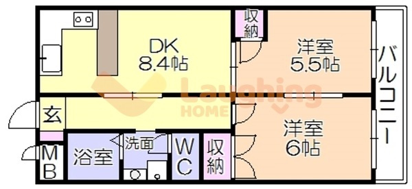 ジョグ六ツ門南の間取り|※反転の間取りになります
