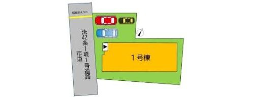 倉敷市酒津の新築一戸建の区画図