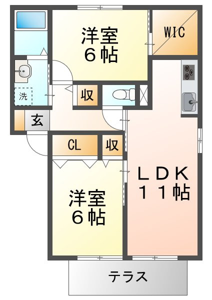 サンシャインヒルズB棟の間取り