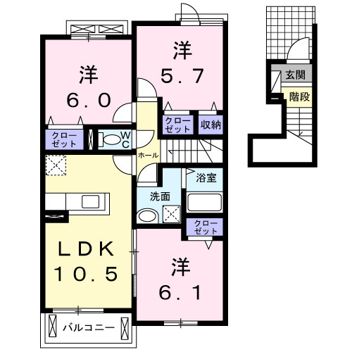 【間取り】 | エトワール沖洲Ｂ