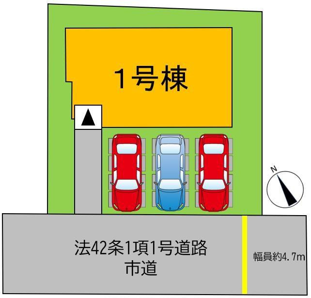 倉敷市中島の新築一戸建の区画図