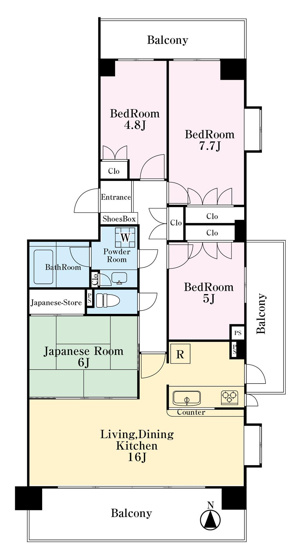 【間取り】 | よこすか・四季の街パークヒルズそよ風の丘５番館