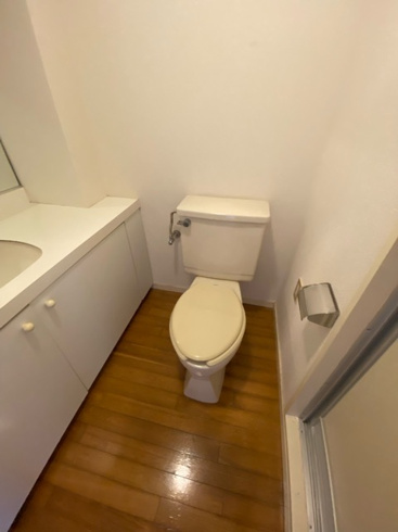 大きな洗面台があるトイレです☆