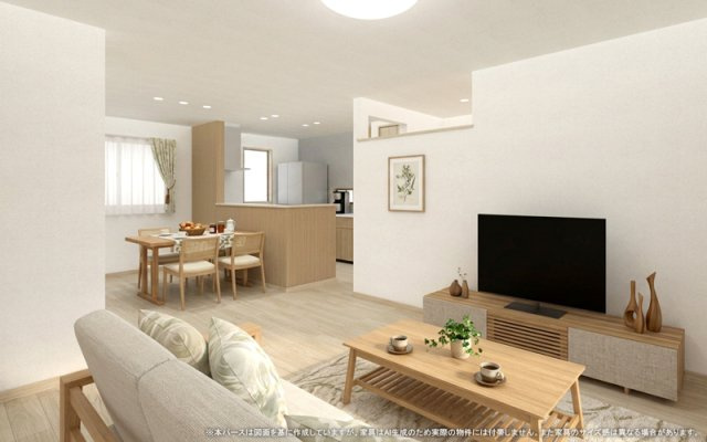 【完成予想図】 | 【LDK　イメージパース】
※画像は設計図面を基に作成したイメージです。