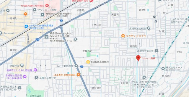 フルーレ高槻の地図