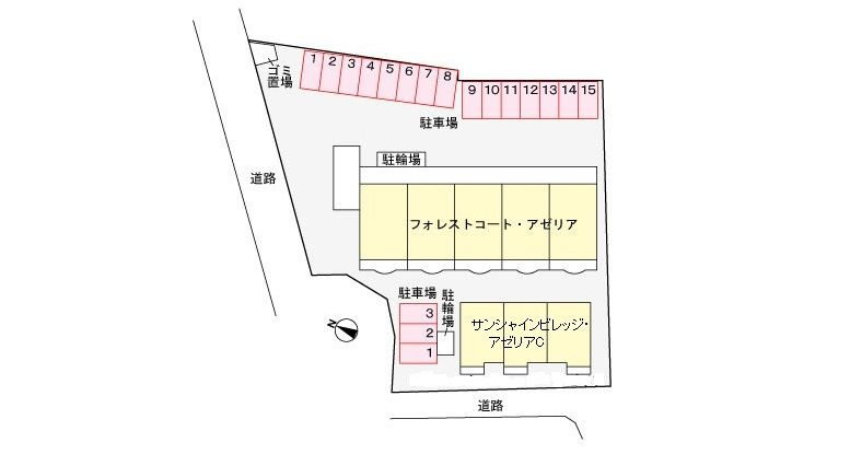サンシャインビレッジアゼリアＣの区画図