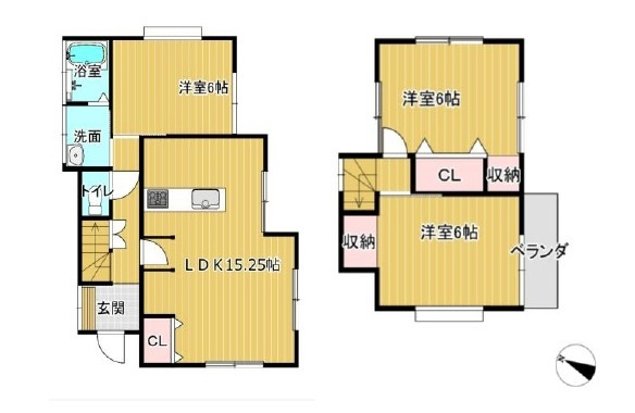 中古戸建　東松山市石橋1765-38（リフォーム住宅）の間取り