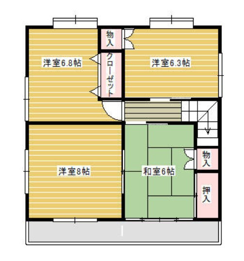 福島市 永井川字東山（南福島駅） 2階建 ７ＤＫの間取り