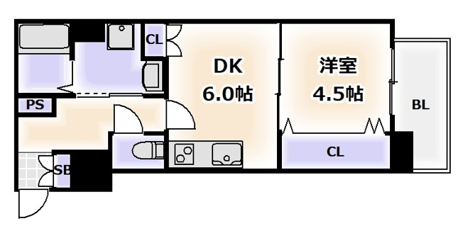 【間取り】 | レオンコンフォート難波西