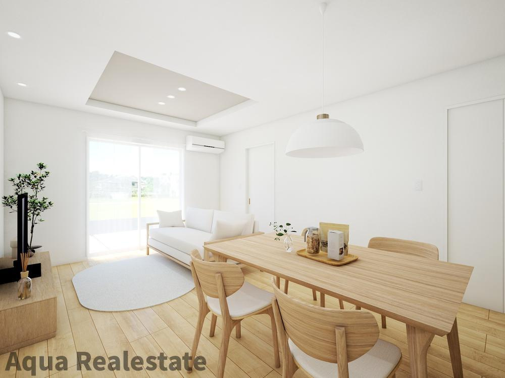 高松市木太町の新築一戸建の居間・リビング|ゆったりとした居間です