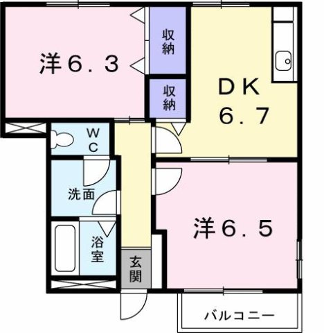 レフィナード朝日台Ａの間取り