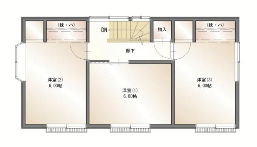 会津若松市 館脇町（西若松駅） 2階建 ３ＬＤＫの間取り