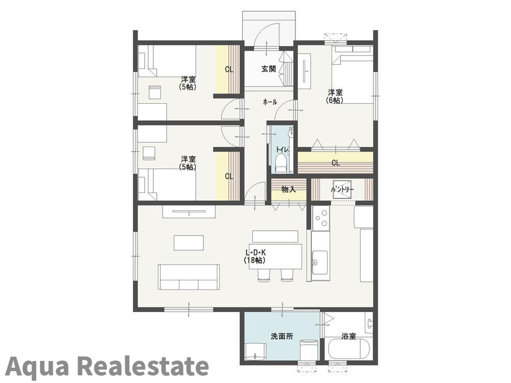 高松市木太町の新築一戸建の間取り