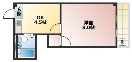 高槻市富田町３丁目の賃貸マンションの間取り