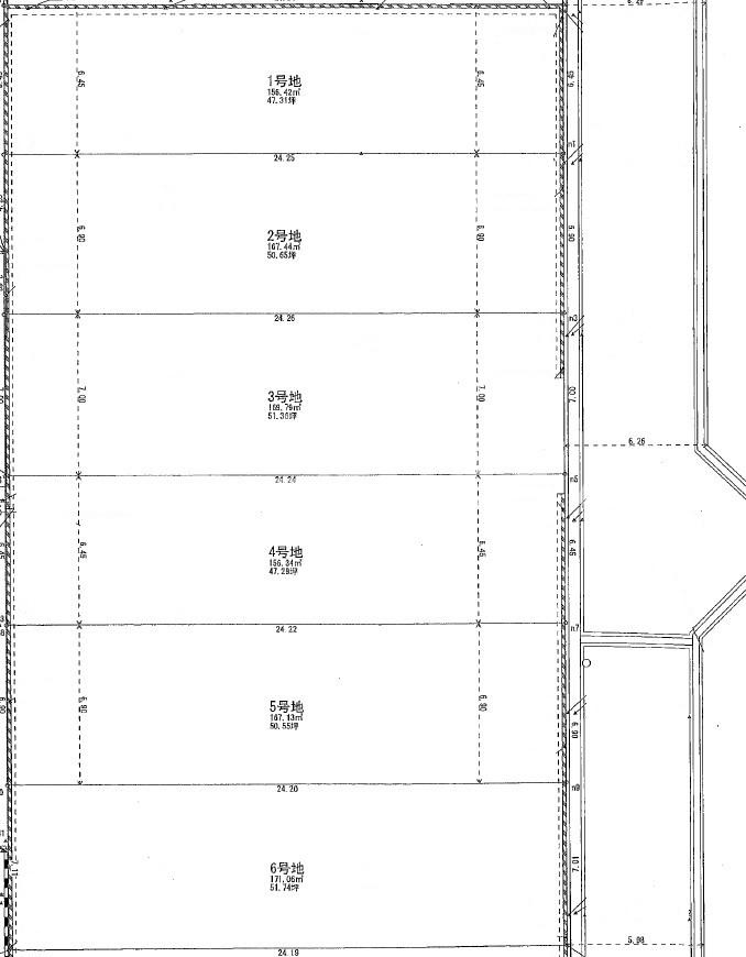 売土地　山口町名来　全６区画の土地図
