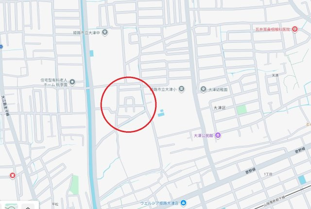 姫路市大津区長松　　山陽電鉄網干線「平松駅」徒歩12分の地図