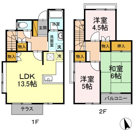 【間取り】 | 長浦駅前ハイツ　C C-