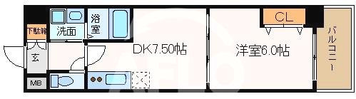 ジューム南船場の間取り|ジューム南船場　開放感ある間取り