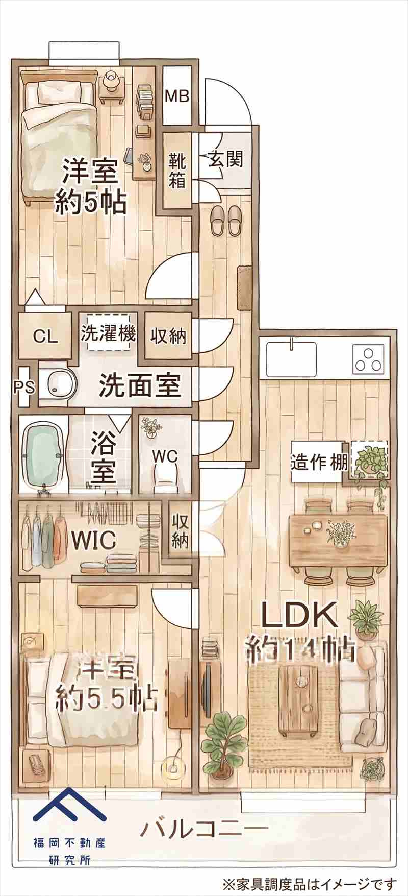 千早一丁目パーク・マンションの間取り