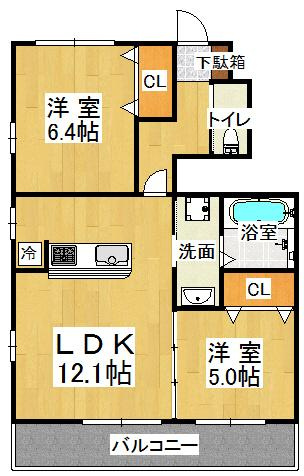 クオーレⅡの間取り|※間取りが現況と異なる場合は現況を優先します※