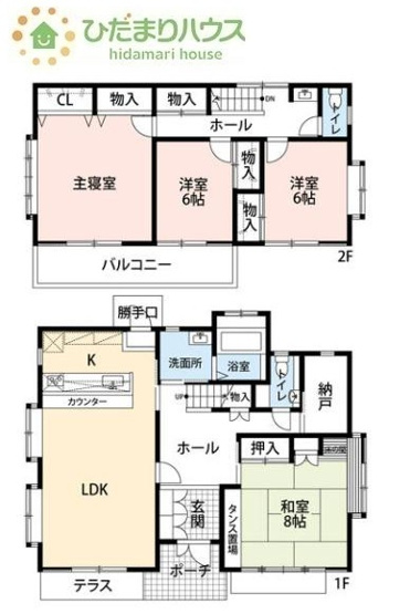 【間取り】 | つくばみらい市小張　中古戸建 | こたつや扇風機などの季節物もポンポンしまえる大容量の納戸付き♪