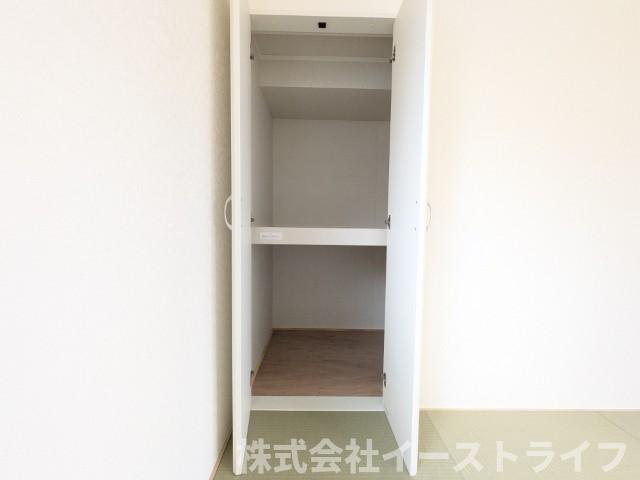 【新築戸建】　いわき市錦町第32の収納|4号棟写真　和室には押入れが付いてるので、来客用の布団も収納できます！