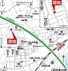 クレイドルガーデン熊本市北区楡木第７の地図