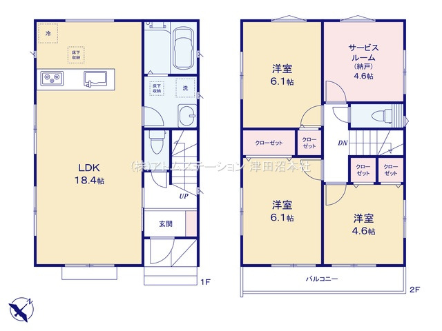【間取り】 | アトムセレクト船橋市八木が谷109　2棟　2号棟