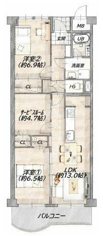 【間取り】 | S52240-ﾊｲﾂ白川