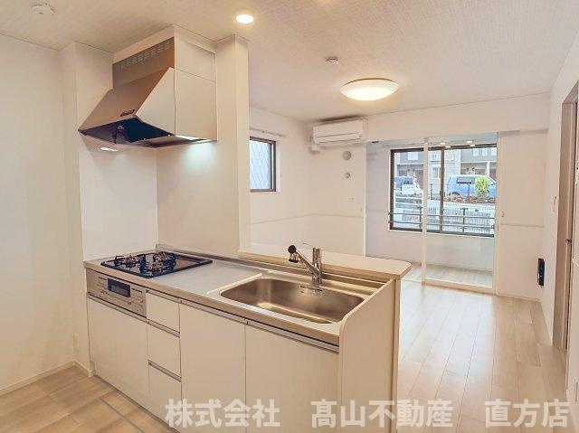 北九州市八幡西区馬場山緑のアパートのキッチン
