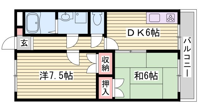 ブルーハイツ北別府の間取り
