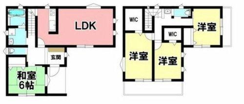 花中町　新築戸建の区画図|3090万円、４LDK
日当たり良好な間取りになってます◎
