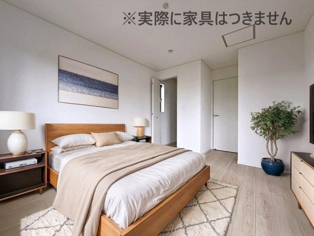 新築戸建・新築建売　福島市北沢又第10　北沢又小・信陵中の洋室|画像はバーチャルホームステージングの加工による演出で、実際の家具は付きません。